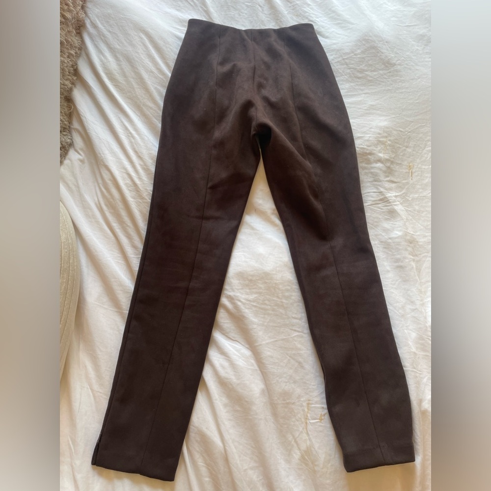 Brown Suede WORN 1X Banana Republic 00P Skinny Tailored Stretch Pants 🍁🍂